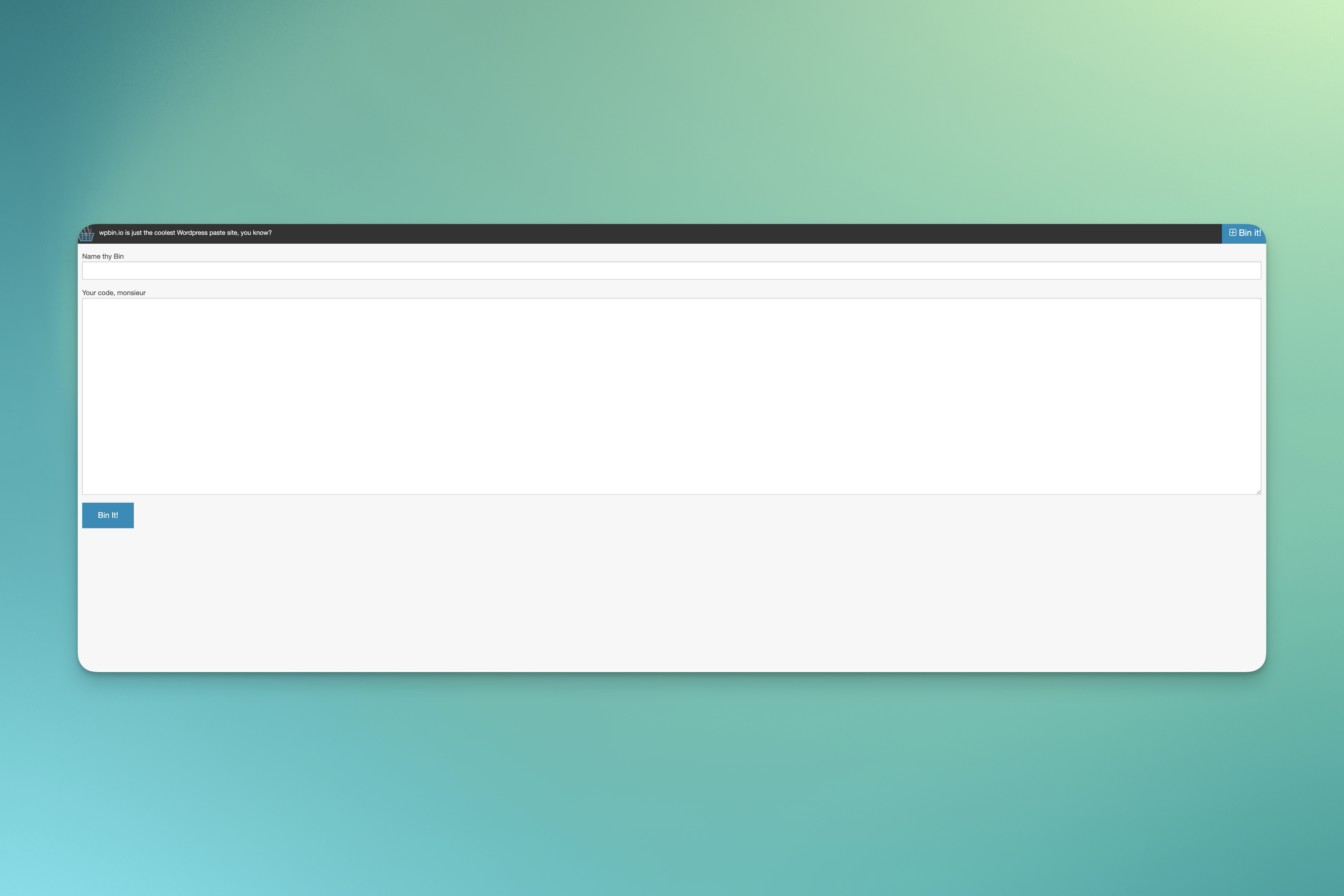 Old pastebin interface